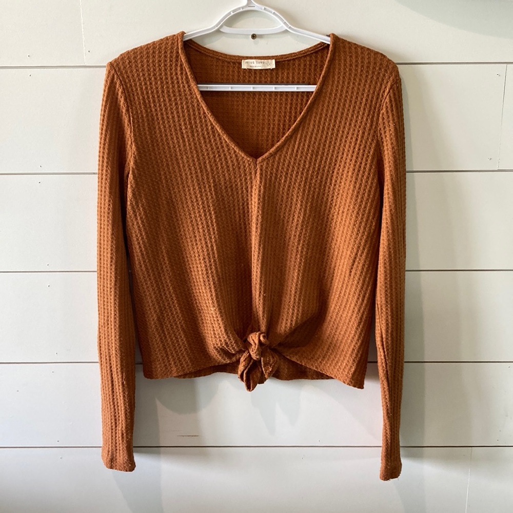 MISS LOVE. Brown long sleeve shirt.